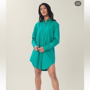 Lita by Ciara oversized shirt dress green medium